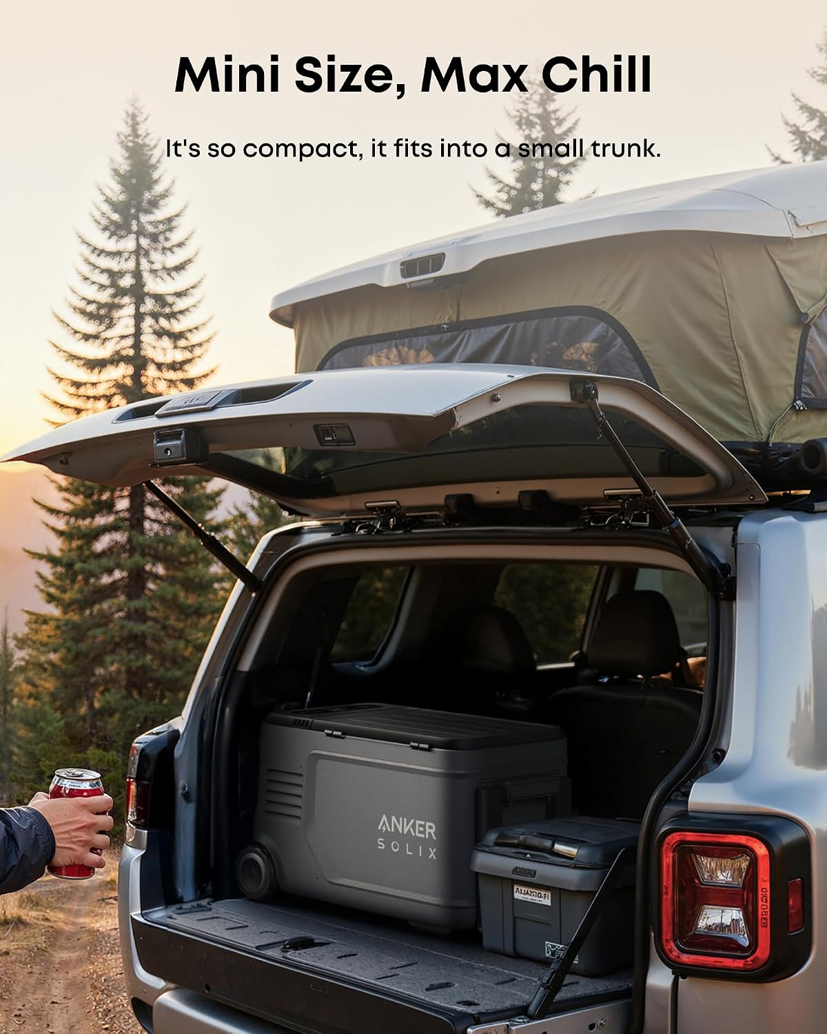 Anker SOLIX EverFrost 2 23L Cooler,61 qt Car Refrigerator, Electric Cooler with 288Wh Battery, Powered by AC/DC or Solar,for Outdoor Camping, Travel, and Fishing, Fits in Trucks