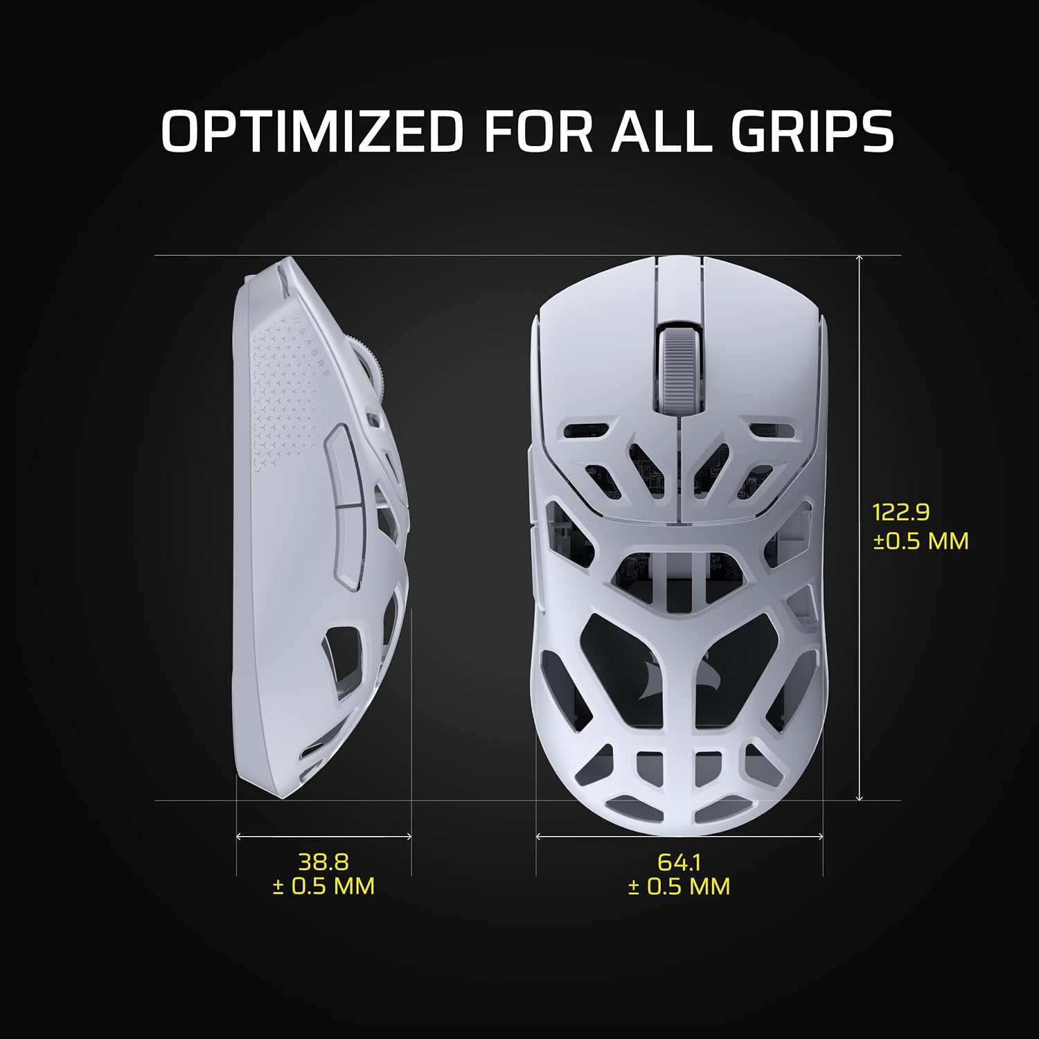 Corsair Sabre v2 PRO Wireless MG FPS Gaming Mouse – 33,000 DPI Marksman S Sensor, 8,000Hz Hyper-Polling, Durable Magnesium, Lightweight, Up to 120hr Battery – White
