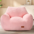 Big Bean Bag Chair for Adults, Ultra Soft Living Room Bean Bag with Armrests, Stuffed BeanBag Chair for Napping, Gaming, Vacuum-Compressed for Easy Gifting, 48 Hours to Fluffs Up, Pink