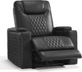 MCombo Oversized Power Recliner Chair with Adjustable Headrest & LED Light for Adults, Zero Gravity Recliner with USB & Type C Ports, Cup Holders for Living Room & Home Theater, Faux Leather HTS401