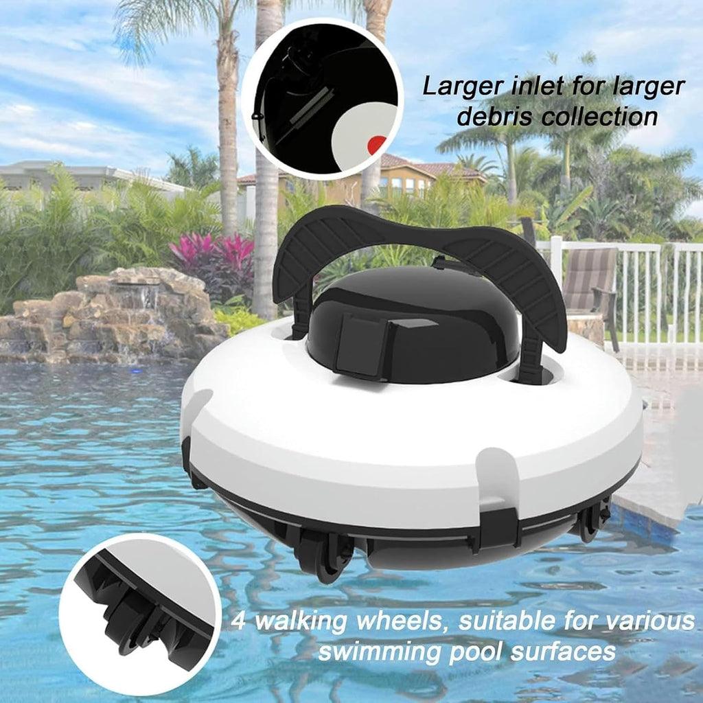 Electric Pool Cleaning Robot,Pool Vacuum Lasts 120 Mins, Self-Parking,Robotic Pool Cleaner Support Self-Parking for above Ground/Inground Pool 860 Sq.Ft