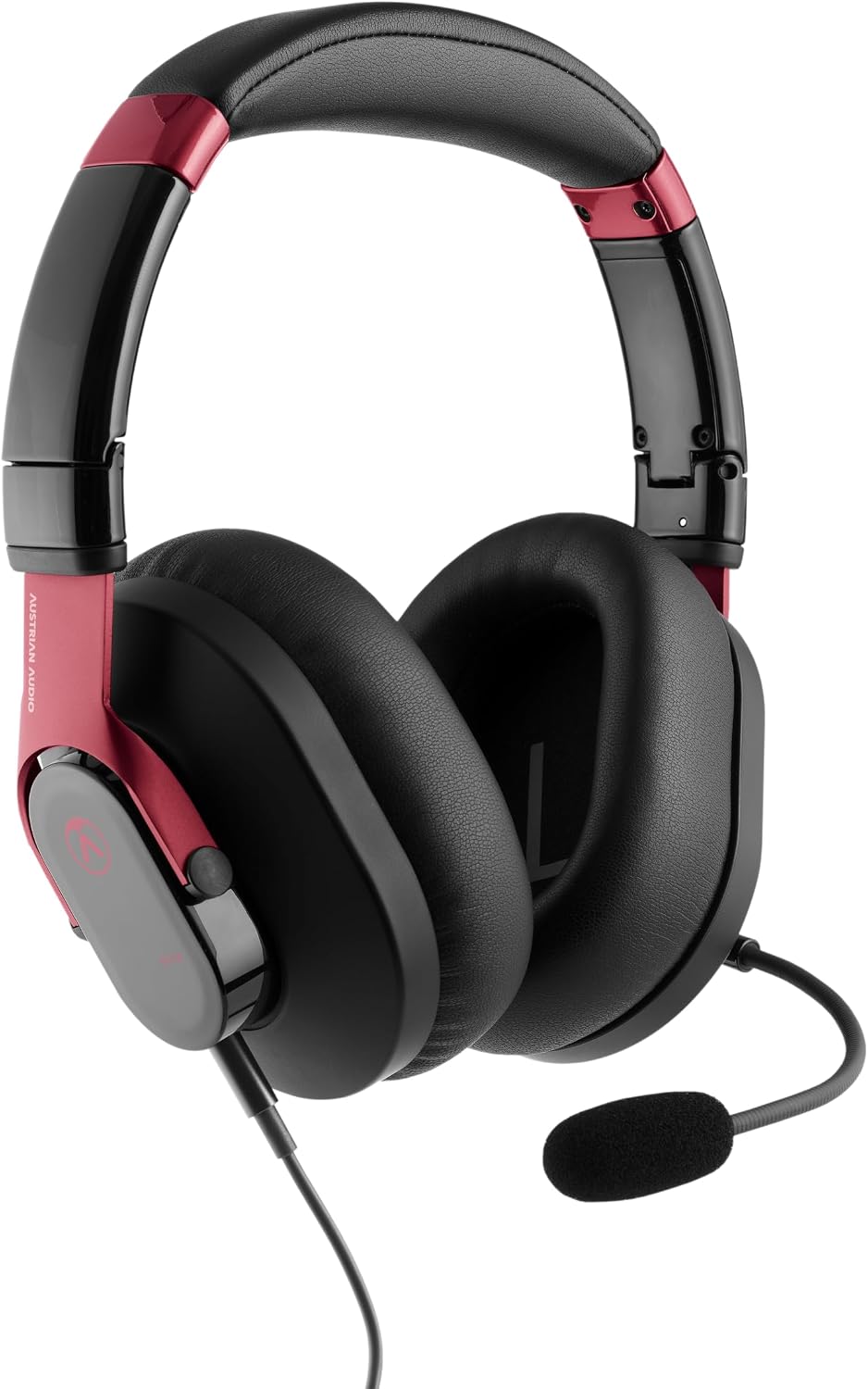Austrian Audio PG16 Pro Gaming Headset with Microphone (Foldable Gaming Accessories, High Resolution Sound, Memory Foam Ear Pads for Optimal, Detachable 1.4m Cable), Black/Red, One Size