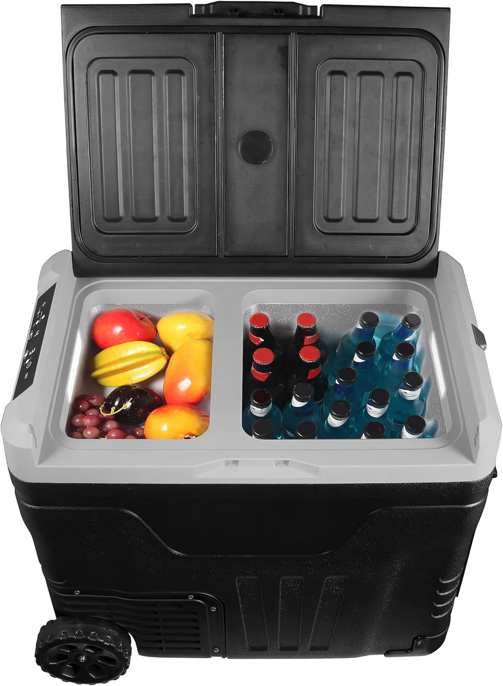 Frigidaire, 51 Qt. Portable Convertible Electric Refrigerator/Freezer Trolley-With App, Dual Zone, Black