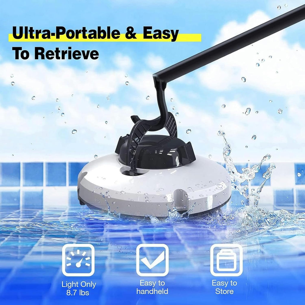 Cordless Pool Cleaner, Self-Parking Electric Pool Cleaning Robot,Pool Vacuum Lasts 120 Mins, for Above/In-Ground Flat Pools up to 860Sq.Ft