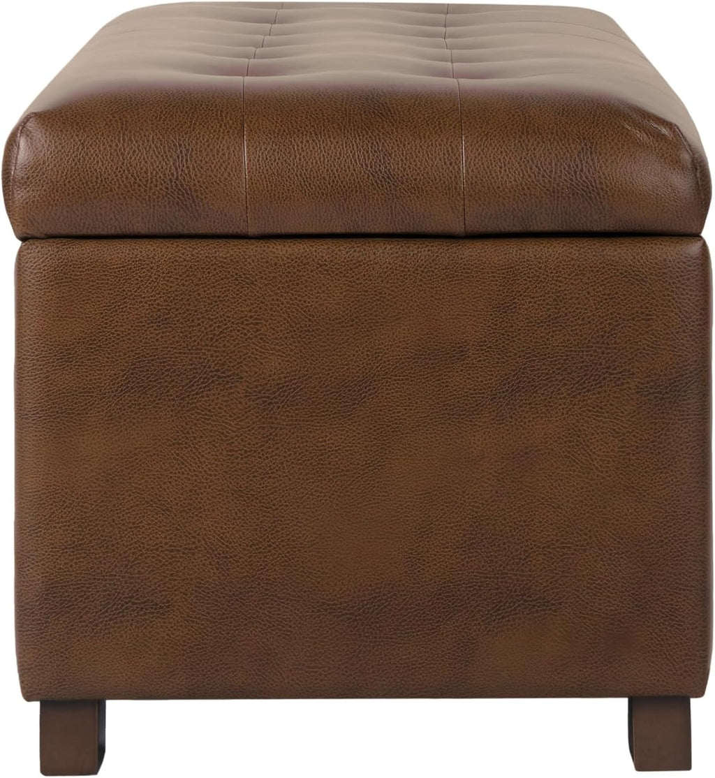 HomePop Large Tufted Storage Bench - Antique Brown