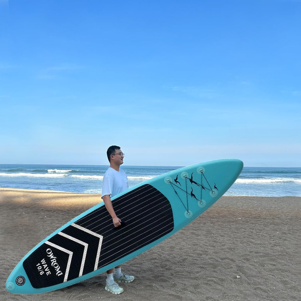 SUP Inflatable Stand Up Paddle Board 10'6' Ultra-Light Thick Paddleboard for All Skill Levels ISUP Paddle Board with Accessories, 10/6 Inflatable Paddle Boards for Adults & Youth