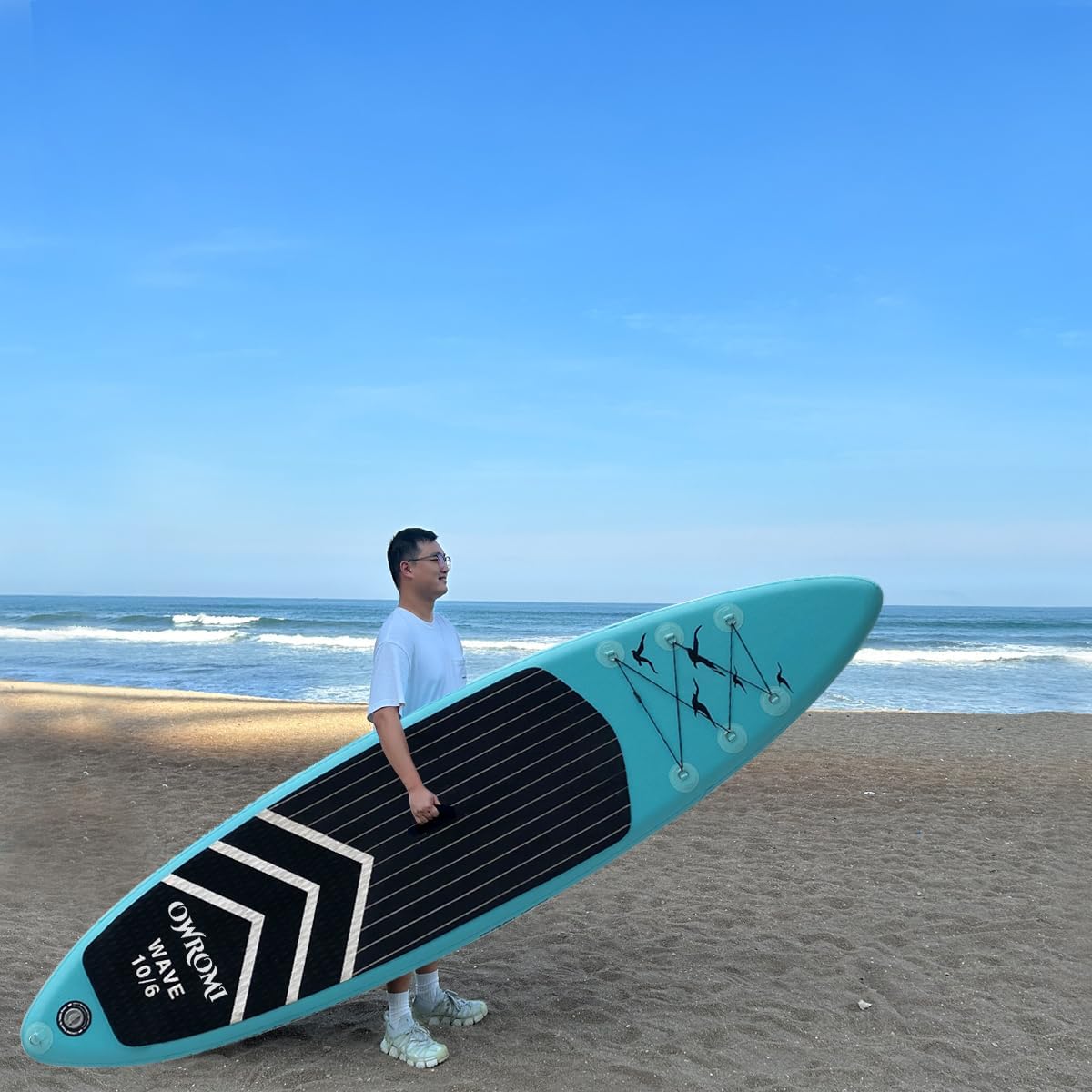 SUP Inflatable Stand Up Paddle Board 10'6' Ultra-Light Thick Paddleboard for All Skill Levels ISUP Paddle Board with Accessories, 10/6 Inflatable Paddle Boards for Adults & Youth