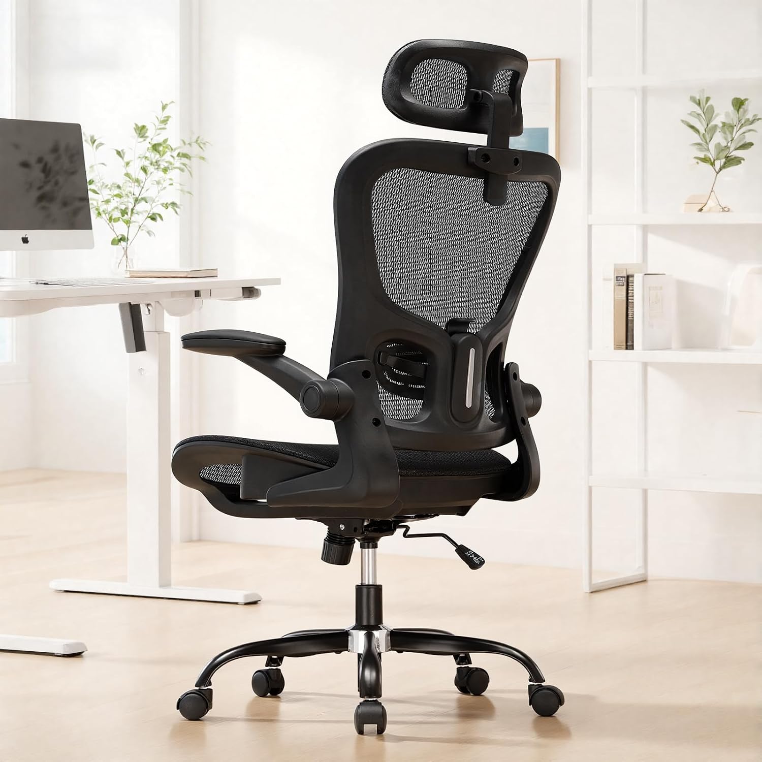GTPLAYER Office Chair, Home Ergonomic Desk Chair with High Back Mesh, Mesh Office Computer Desk Chairs with Adjustable Lumbar Support, Rolling Work Swivel Task Chairs with 3D Armrests and Headrest