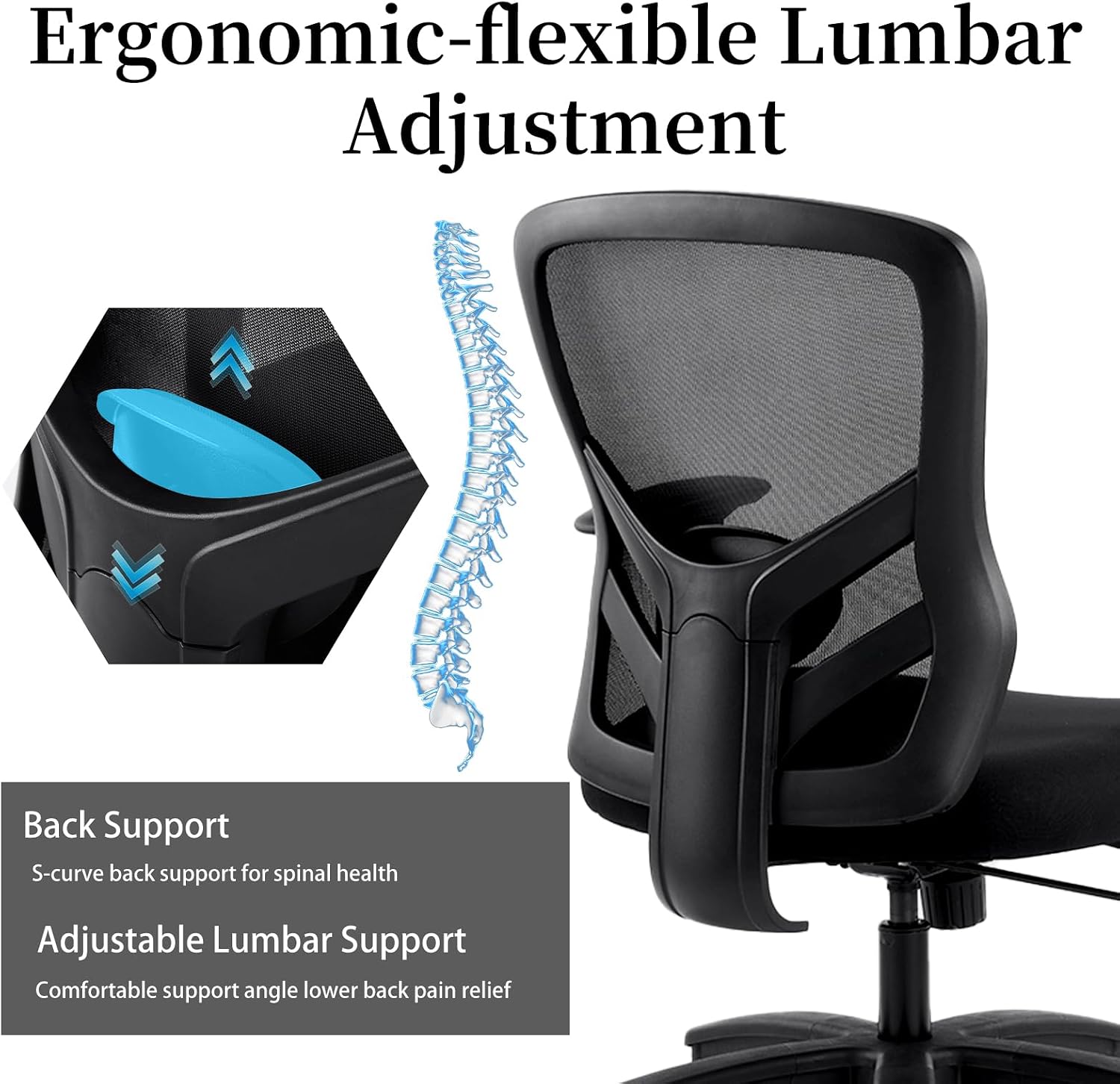YFO Big and Tall Office Chair 500LBS - Computer Desk Chair with Adjustable Lumbar Support, Heavy Duty Ergonomic Mesh with 360 Rotation 4D Arm and Extra Wide Comfty Seat, Quiet Wheels for Adults, Black