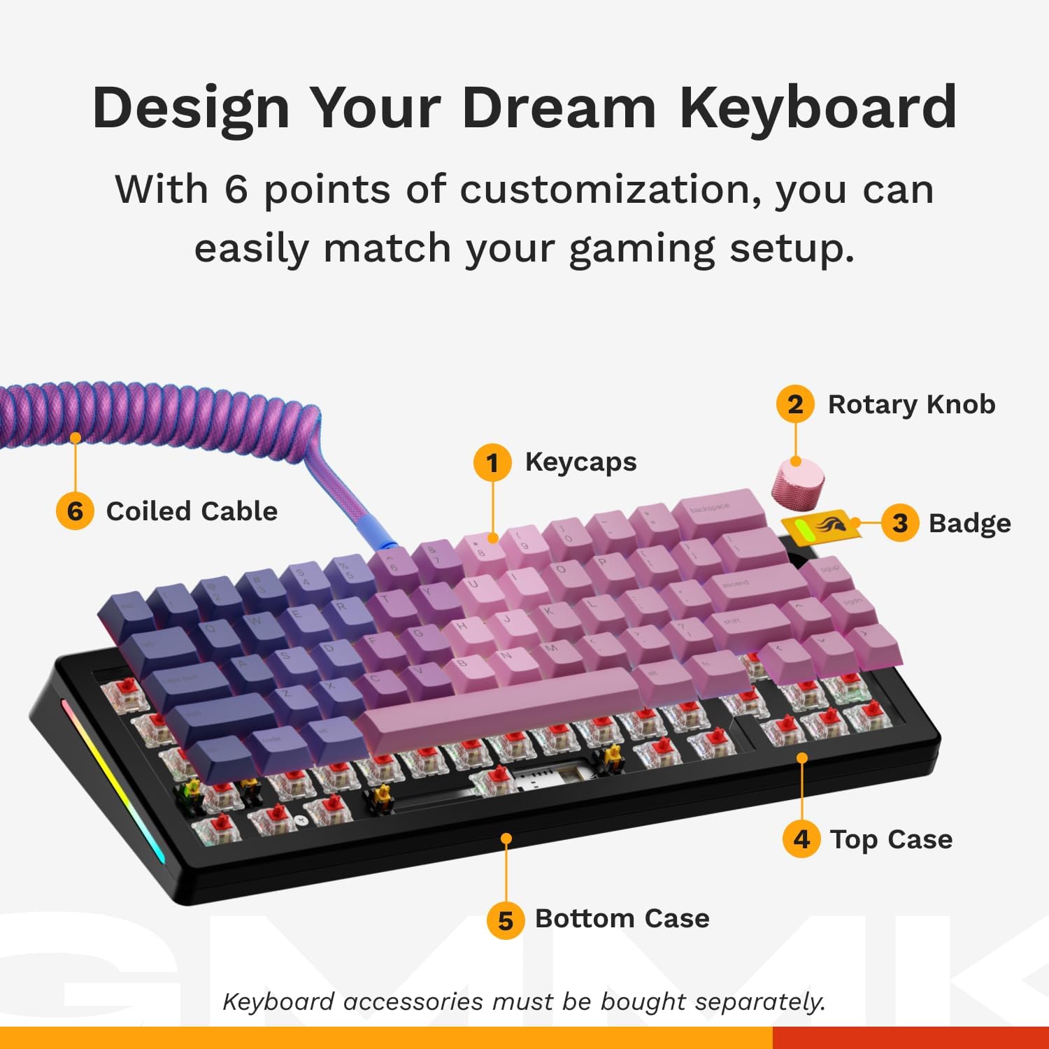 Glorious Gaming - GMMK 3 HE Rapid Trigger Keyboard, Hall Effect, 8K Polling Rate, MX Mechanical & Magnetic Switches, Hotswappable 65% Keyboard, Modular Gasket System, Doubleshot PBT keycaps (Black)