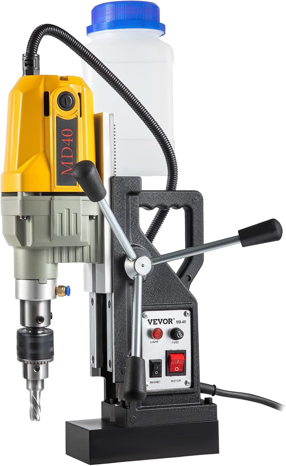 VEVOR Magnetic Drill, 1100W 1.57' Boring Diameter, 2697lbf/12000N Portable Electric Mag Drill Press with 7 Bits, 580 RPM Max Speed Drilling Machine for any Surface and Home Improvement