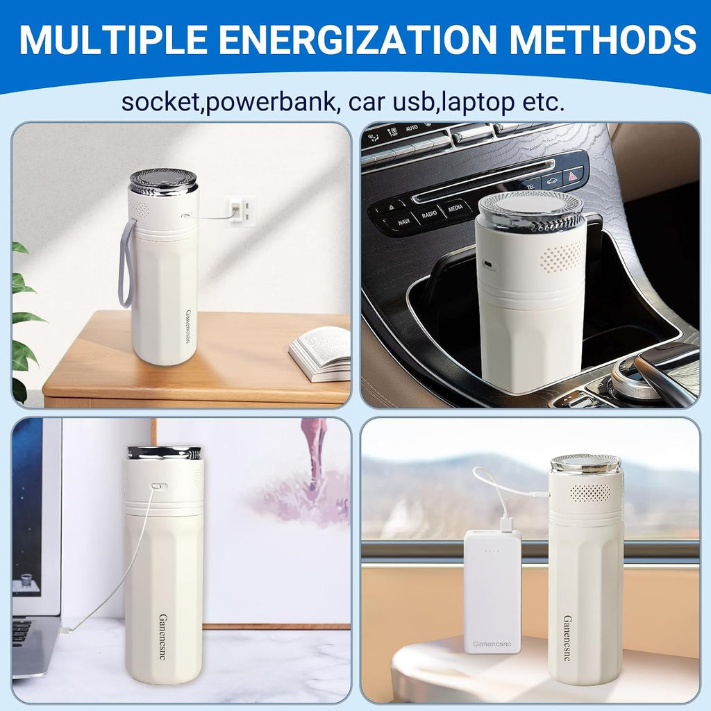 Electric Insulin Cooler Travel Case ，USB Type-C Smart Cooling, 20000mAh Power Bank ，Large Capacity Medication Cooler，Medical Cooler for Travel （White,inclued 20000mAh Power Bank ）