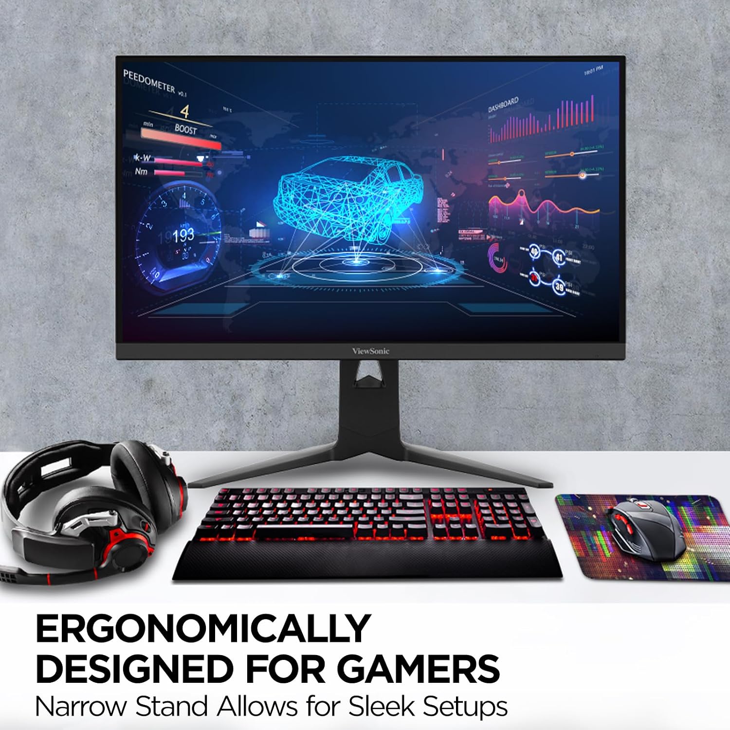 ViewSonic XG2536 25 Inch 1080p Gaming Monitor, IPS with 280Hz and 0.5ms for Elite Gaming Performance, FreeSync Premium and G-Sync Compatible, Advanced Ergonomics, 65W USB-C, HDMI, and DisplayPort