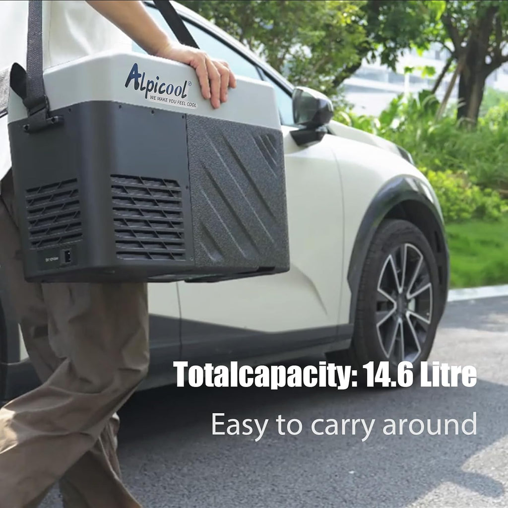 Alpicool KCF15 Portable Freezer,12 Volt Car Refrigerator, 15.4 Quart (14.6 Liter) Fast Cooling 12V Car Fridge -4℉~68℉, Car Cooler, 12/24V DC