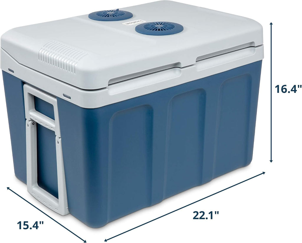 Ivation Electric Cooler & Warmer with Wheels & Handle |48 Quart (45 L) Portable Thermoelectric Fridge For vehicles & Trucks| 110V AC Home Power Cord & 12V Car Adapter for Camping, Travel & Picnics