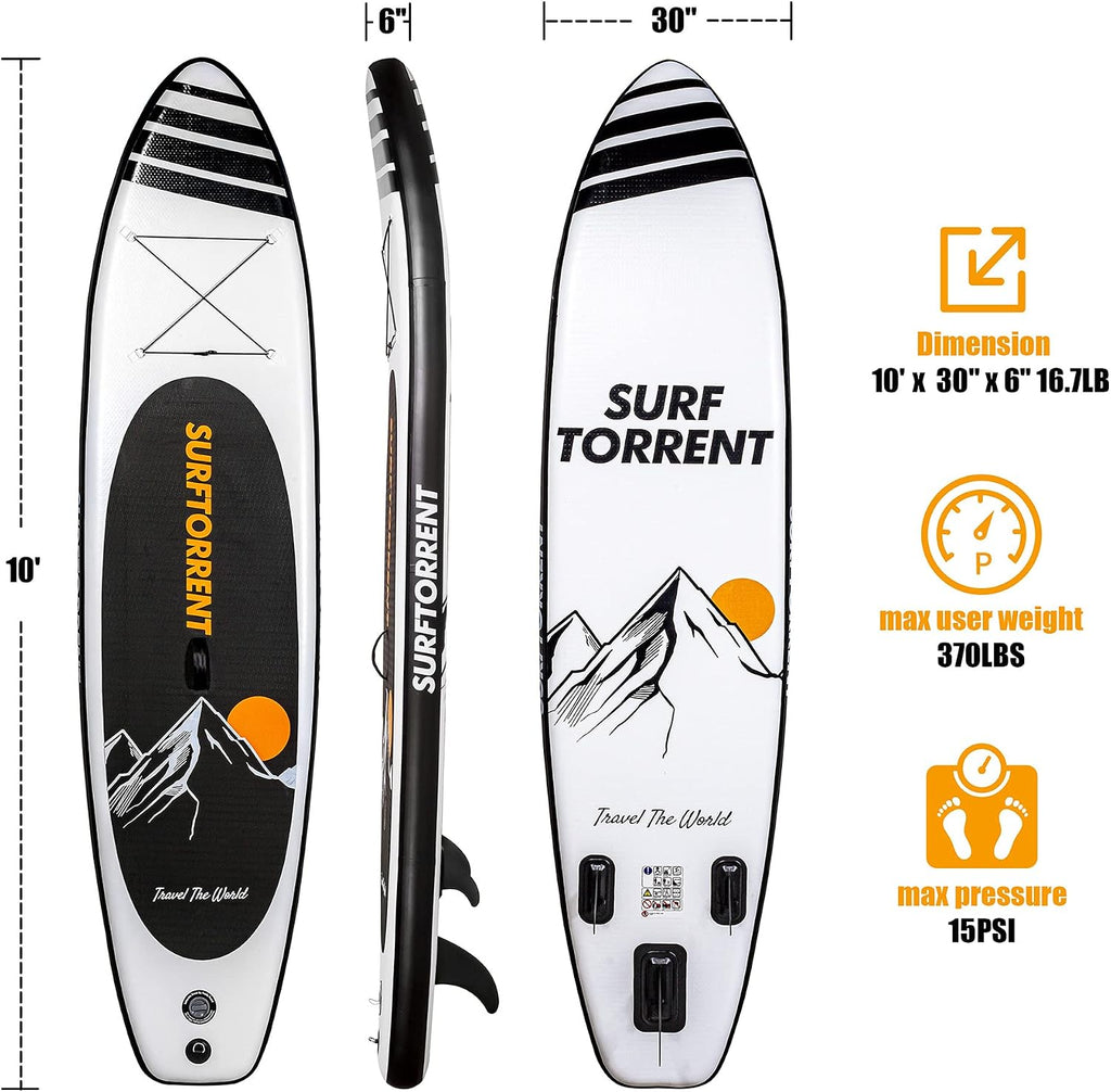 Inflatable Stand Up Paddle Board Wave Board with SUP Accessories,Inflatable SUP Board for Beginner,Youth Paddle Board,Pink or Black Paddle Board for Adult