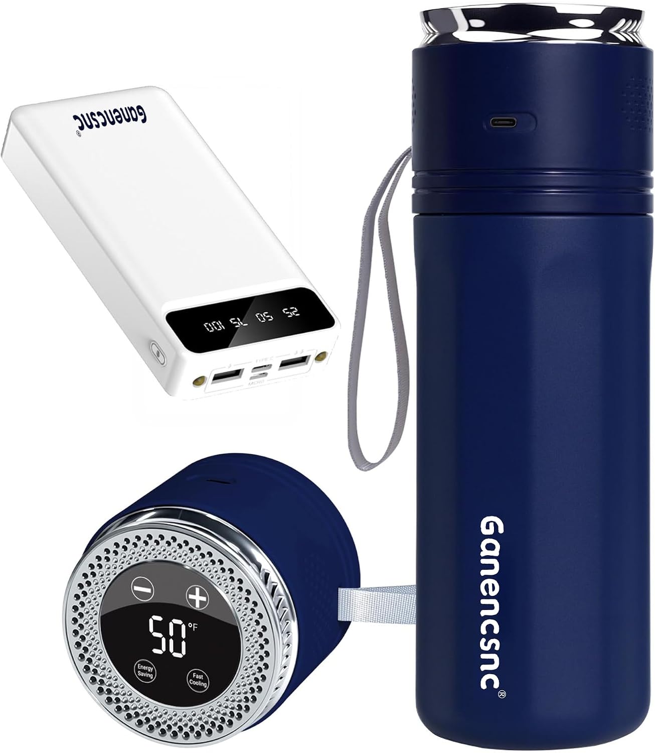 Electric Insulin Cooler Travel Case ，USB Type-C Smart Cooling, 20000mAh Power Bank ，Large Capacity Medication Cooler，Medical Cooler for Travel （Blue,inclued 20000mAh Power Bank ）