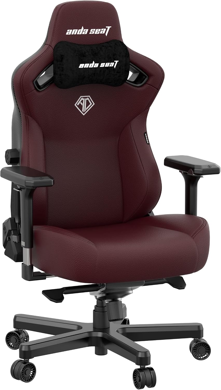 Anda Seat Kaiser 3 XL Gaming Chairs for Adults - Ergonomic Maroon PVC Leather Gaming Chair with Lumbar Support, Comfortable Office Seat with Neck Support - Heavy Duty Wide Gamer Seat