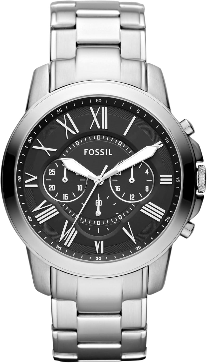 Fossil Men's Watch, Grant Quartz Stainless Steel Chronograph Watch for Men