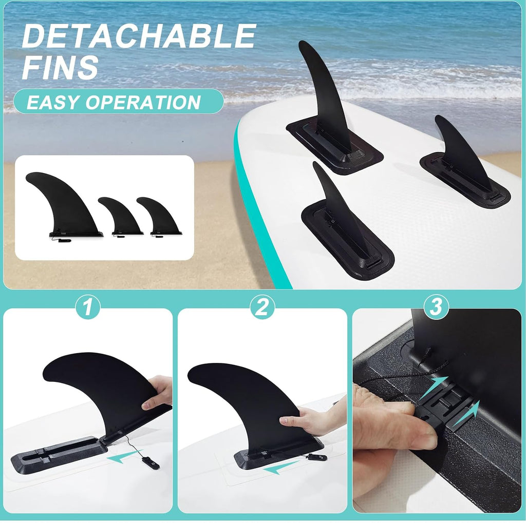 Triclicks Inflatable Stand Up Paddle Board 10ft Surfing Board Kit for Adults, Premium SUP Complete Kit with Adjustable Paddle Hand Pump Fin Leash Backpack