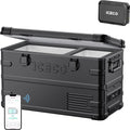 ICECO APL35 Dual Zone Portable Fridge Freezer with Battery, 12 Volt Car Refrigerator, 37 Quart Aluminum Electric Cooler, -4℉~68℉, 12/24V DC, 100-240V AC, Camper Teardrop Ideal for Camping, Outdoor