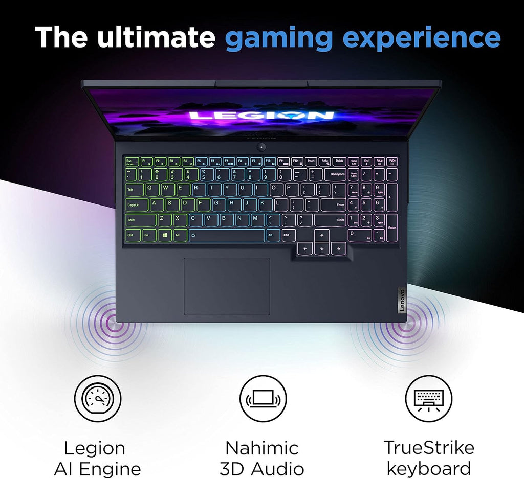 Lenovo Legion 5 Gaming Laptop, 15.6' FHD Display, AMD Ryzen 7 5800H, 16GB RAM, 512GB Storage, NVIDIA GeForce RTX 3050Ti, Windows 10H, Phantom Blue