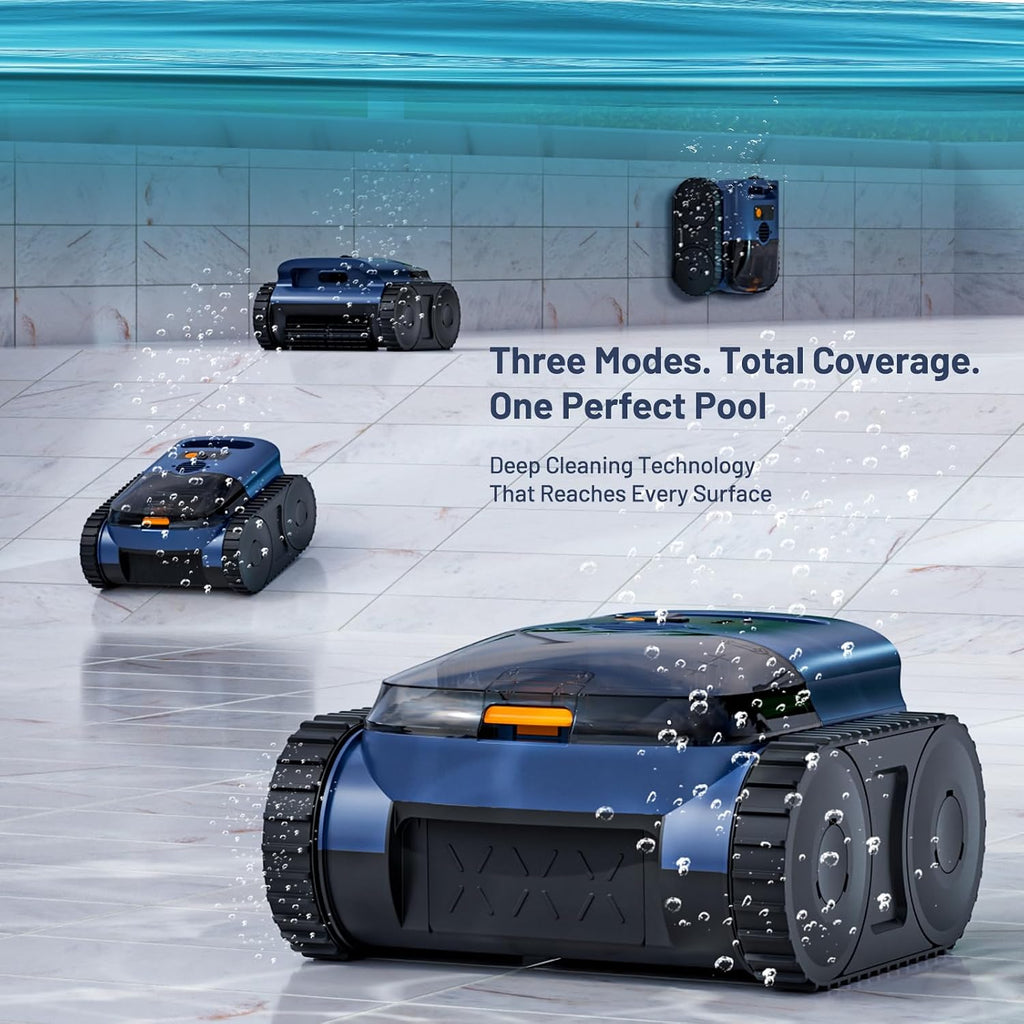 (2026 Upgrade) Pool Vacuum,SAT 25 Robotic Pool Cleaner,Pool Vaccum for Inground Pools,AI Sonar Smart Navigation,Max 180-Mins Battery Life