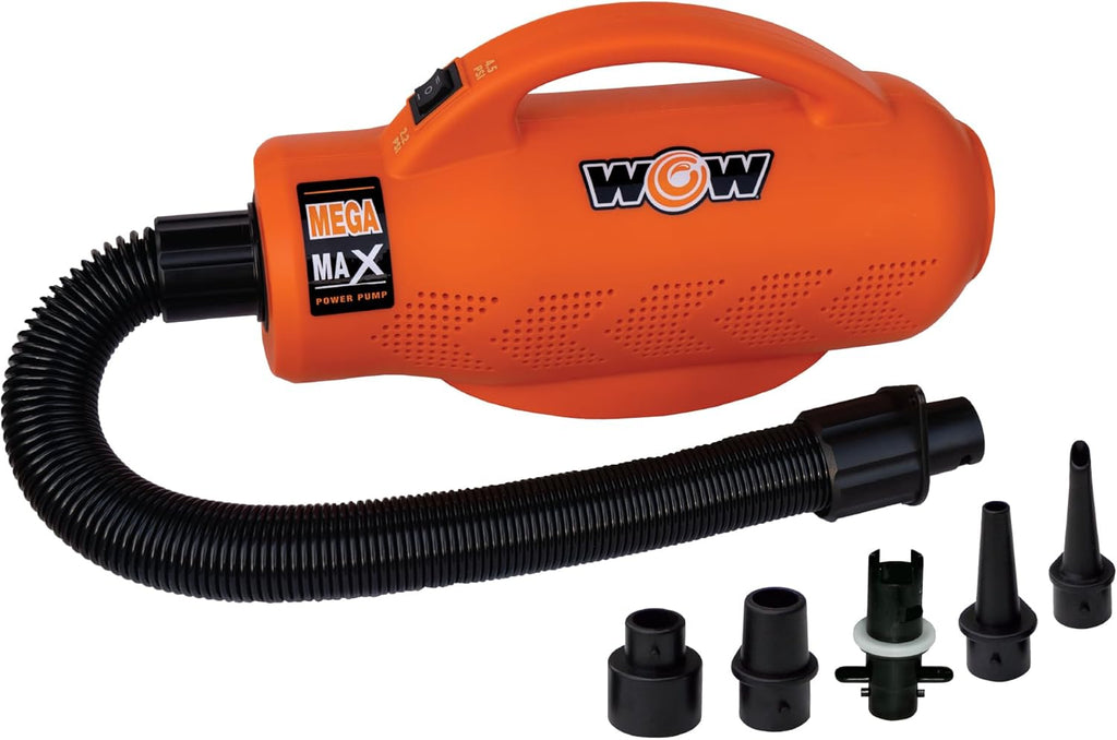 Wow Sports Mega Max Power Pump - 110V AC - 3.0 PSI - 1,500 L/min - 10 ft Cable - for Swimming & Boating Inflatables