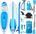 SU01 Stand Up Paddle Board, 10.6'x32''x6'' Inflatable Paddle Board with SUP Accessories, Included Hand Pump, Adjustable Paddle/Seat, Waterproof Bag, for Yoga, Fishing, Touring, Light-Blue