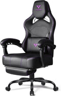 VITESSE Big and Tall Gaming Chair with Footrest,Ergonomic Video Gaming Chair with Oversized Headrest and Lumbar Support for Adults 400lb Weight Capacity,Computer Chair for Office or Gaming (Purple)