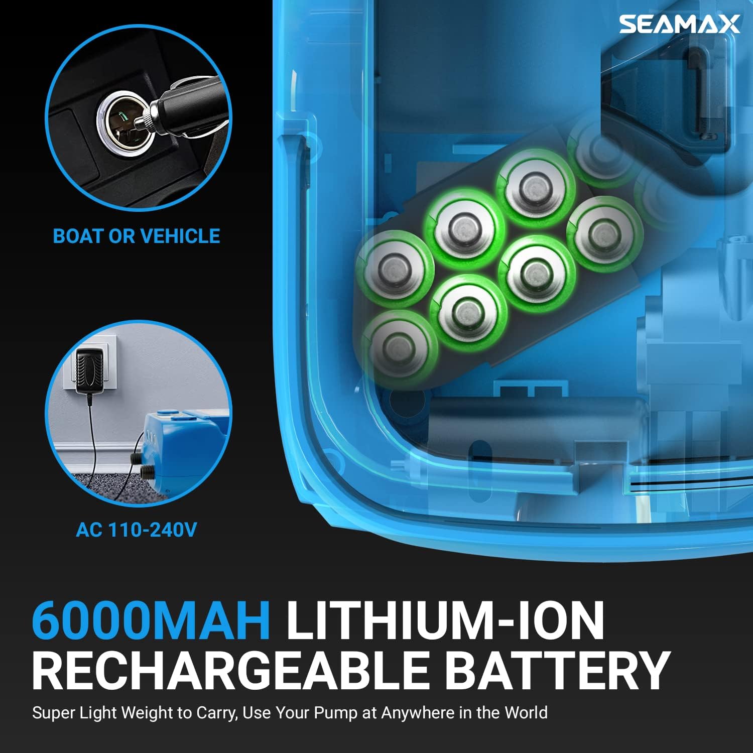 Seamax SUP 16DB Electric Air Pump for Inflatable SUP and Boat, Intelligent Firmware with Built-in Temperature Sensor and Timer