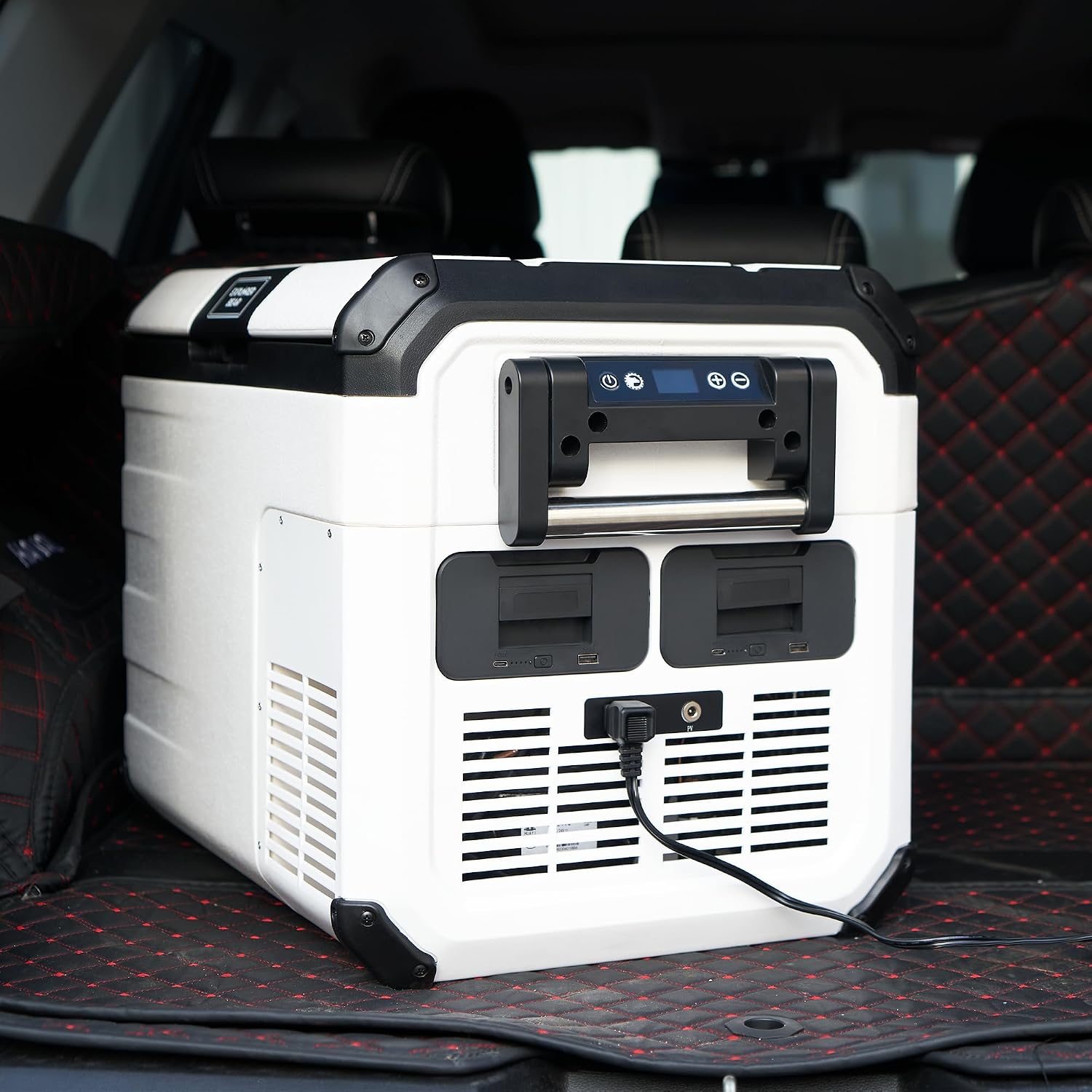 Explorer Bear Urban Series 37QT/35L 12V/24V Portable Battery Powered Electric Cooler Fridge Freezer Powered by LG Compressor (Battery Not Included)