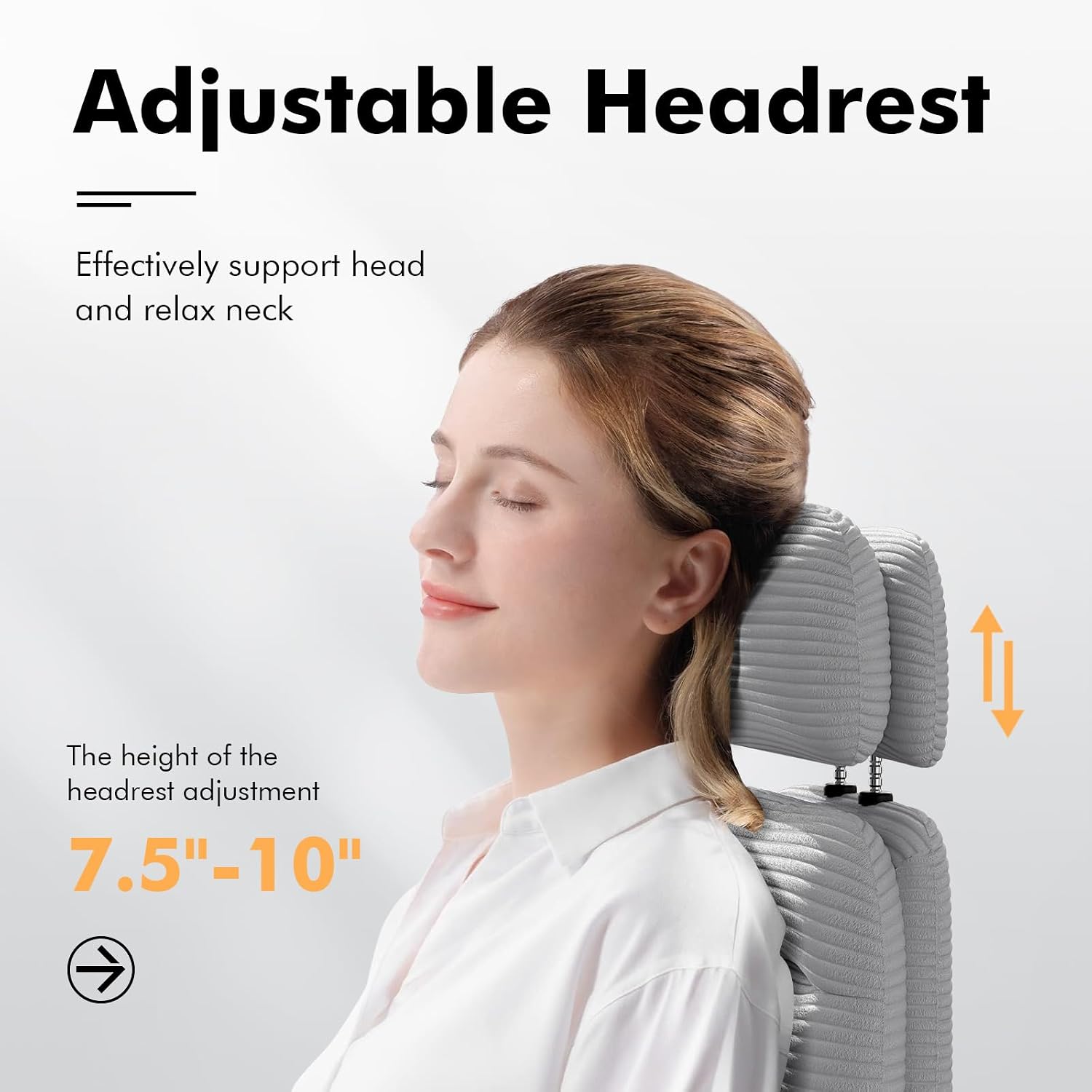 GXJ Criss Cross Chair with Flip-up Arms, Executive Office Chair with Foot Rest, Cross Legged Office Chair G800 Plus, Extra Lumbar Pillow, Corduroy Comfy Computer Desk Chair for Home, Grey