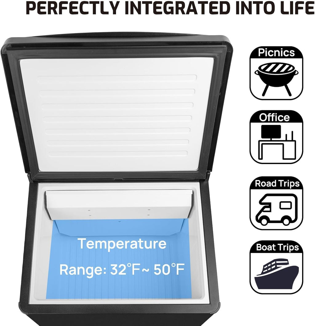 Propane Refrigerator 1.6 cu.ft, Top Open RV Refrigerator 3 Way LPG/110V/12V, 12 Volt Refrigerator for Gas Refrigerators Off Grid Freezerless, RV Fridge Small, for Camper, Semi Truck Use