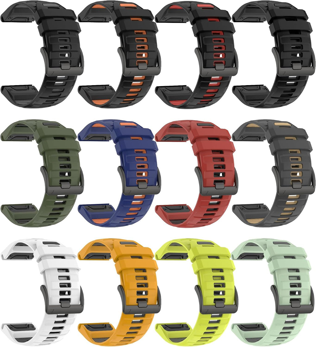 for Fenix 5/Fenix 6/Fenix 7 Band 22mm Silicone – Quickfit 22 Watch Bands for Garmin Fenix 8 47mm/Fenix 5 Plus/Fenix 6 Pro/Fenix 7 Pro Sapphire Solar/Forerunner 935– Soft Rugged Sports Strap Men Women