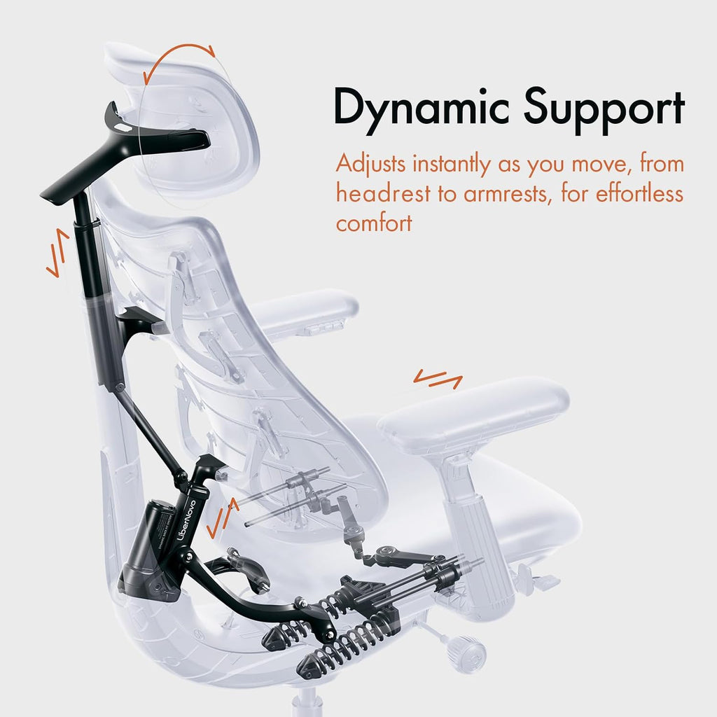 LiberNovo Dynamic Ergonomic Desk Chair + StepSync Footrest Bundle - Comfy Home Office Chair with Adaptive Lumbar Support, 160° Recline & Built-in Spine Stretch, Green+45cm