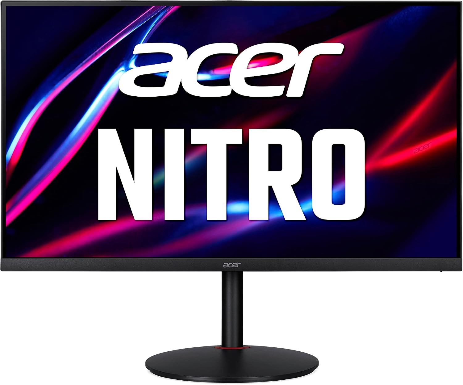 acer Nitro 31.5' WQHD 2560 x 1440 Gaming Monitor | AMD FreeSync Premium | Agile-Splendor IPS | 165Hz | Up to 0.5ms | ZeroFrame Design | Display Port 1.4 & 2 x HDMI 2.0 Ports | XV320QU Lmbmiiphx,Black