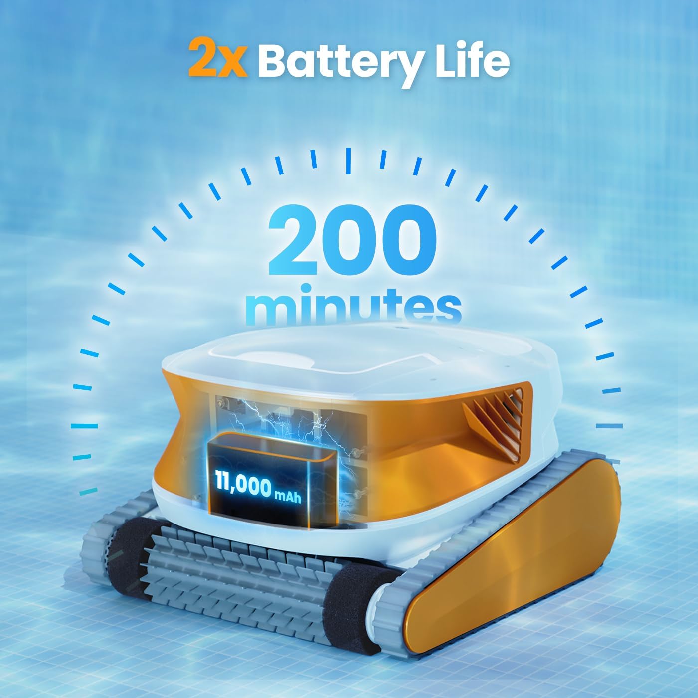 2026 Chasing Hydro 3 Robotic Pool Cleaner for Inground/Above Ground Pools, 150W Cordless Pool Vacuum, Max 200min Runtime, 4.1L Filter Basket, Auto Waterline/Wall Cleaning, Max 1076 sq.ft Coverage