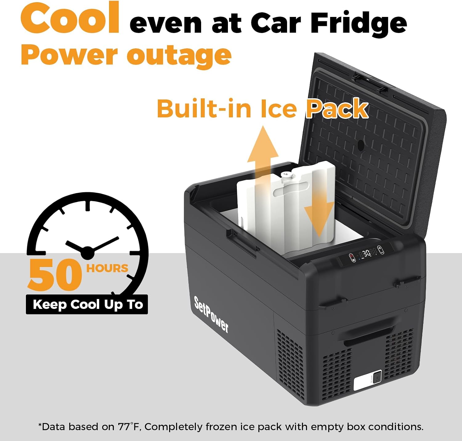 Setpower RF25 12V Refrigerator with PG216 Portable Power Station 27 Quart Electric Cooler for Vehicles Car Freezer With 12/24V DC Car Refrigerator for Camping Truck Van RV SUV Road Trip Travel