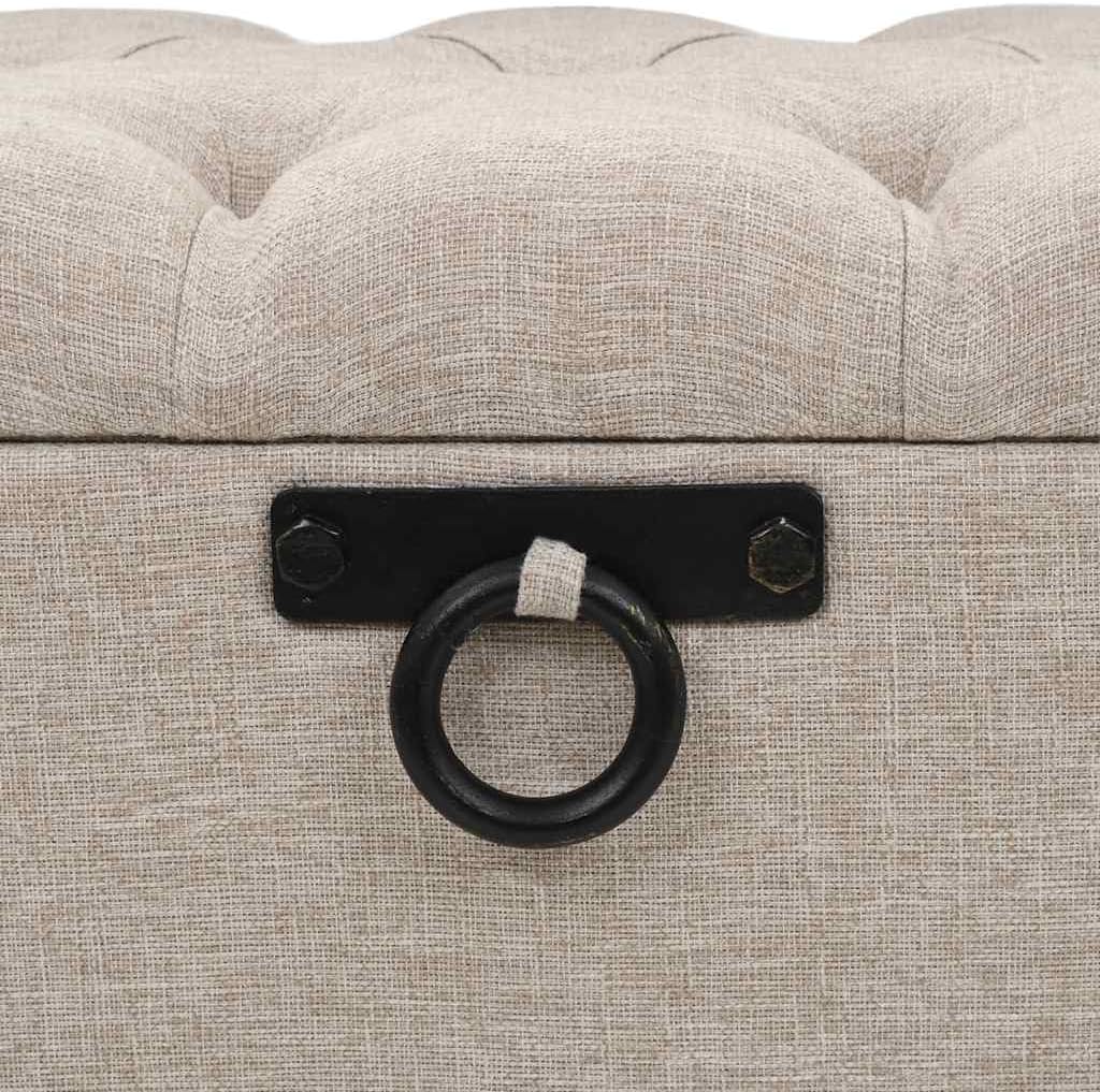 vidaXL Storage Bench Cream Engineered Wood 43.3 inches Storage Bench