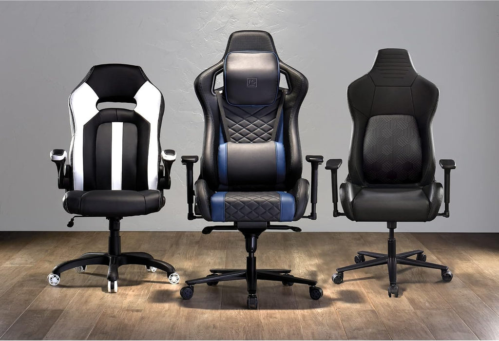 RS Gaming™ Vertex Ergonomic Faux Leather High-Back Gaming Office Chair, Black, BIFMA Compliant