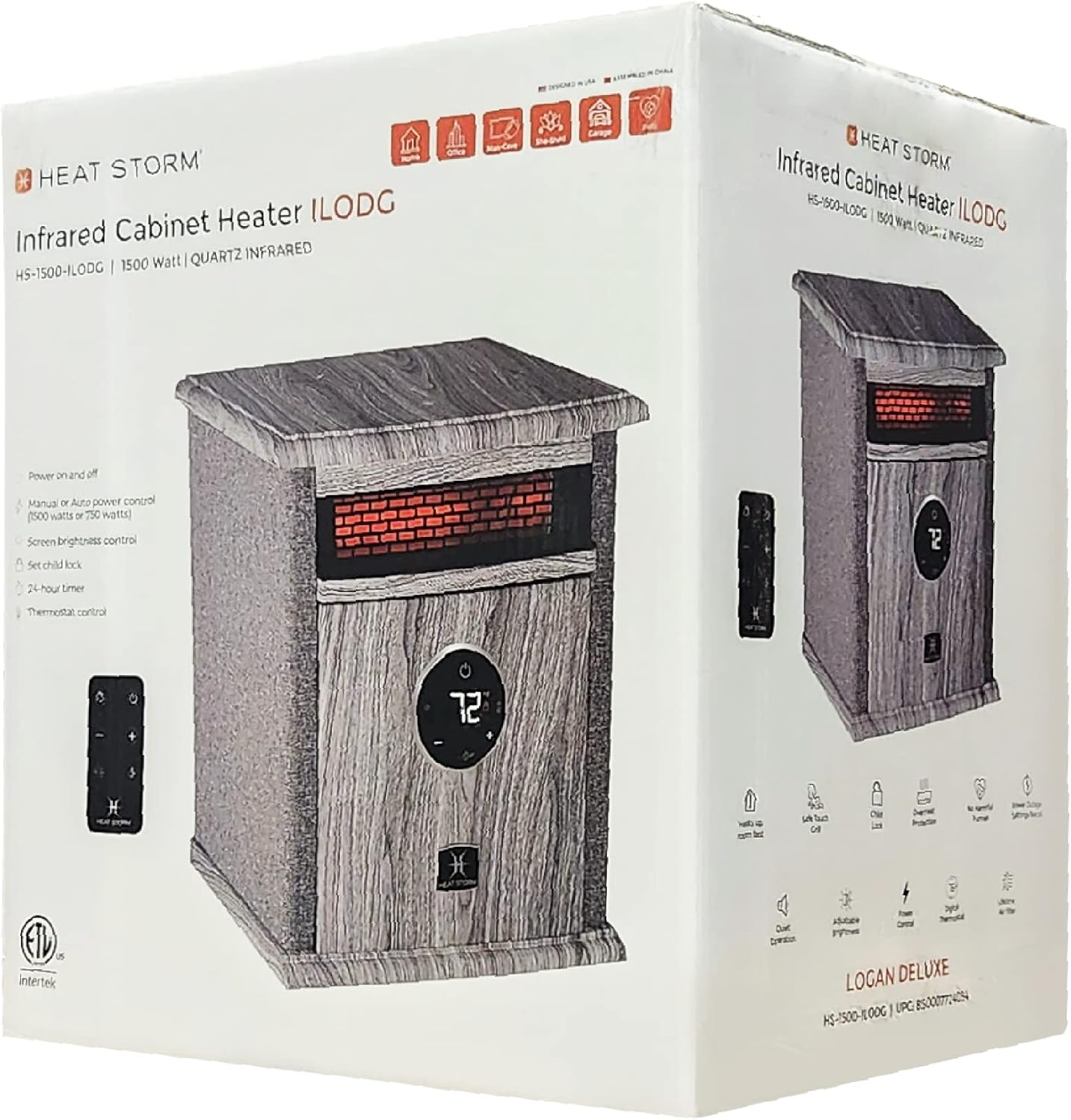Heat Storm HS-1500-ILODG Cabinet Heater, 15' H x 13.5' W x 11' D, Gray
