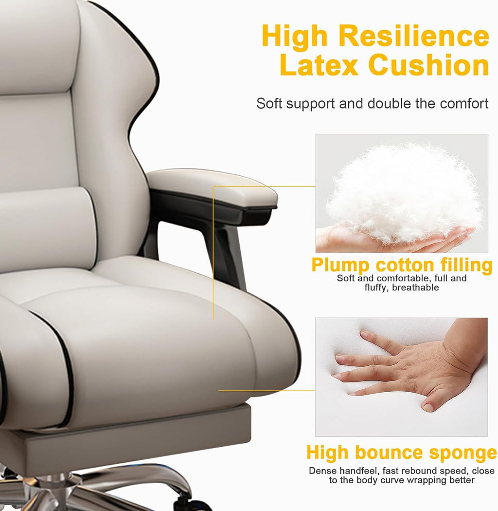 Executive Office Chair Reclining with Footrest Ergonomic Computer Desk with Lumbar Support Big and Tall Home High Back Gaming Chair for Office Home Study