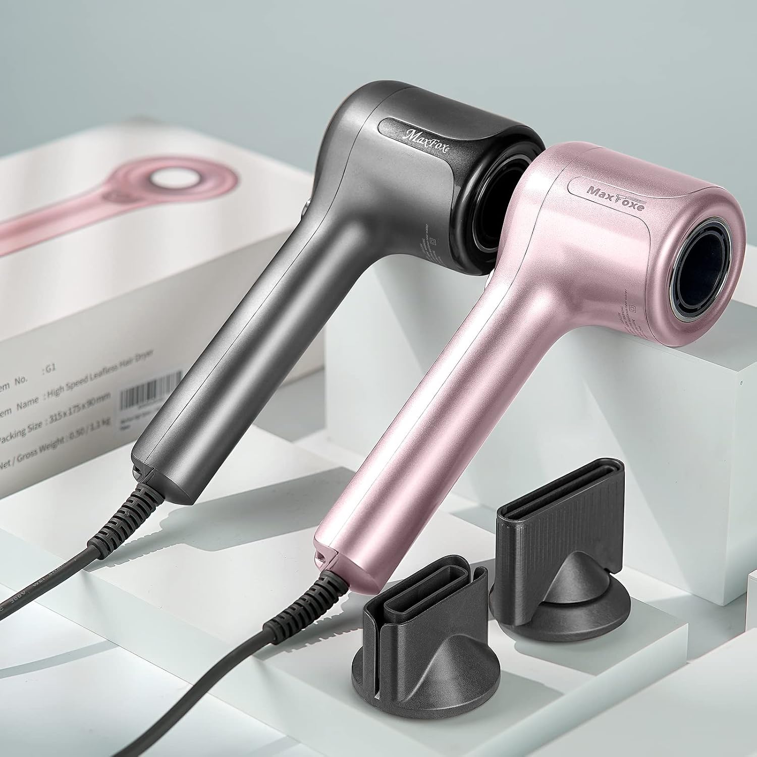 Ionic Hair Dryer, Professional Blow Dryer with High-Speed Brushless Motor for Fast Drying, Quiet Hairdryer with 2 Magnetic Nozzles, 4 Temps & 3 Speeds Settings for Salon,Home, Pink