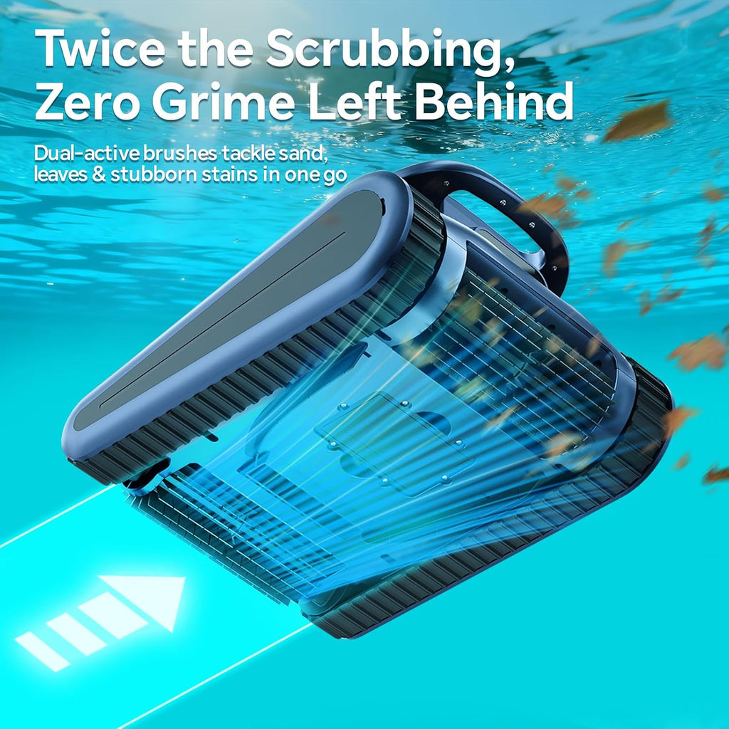 Pool Vacuum for Inground Pools & Above Ground Pool, Cordless Robotic Pool Cleaner with 180W Brushless Motor, 3-Hour Runtime, Wall-Climbing Pool Robot Scrubber for Pools up to 2150 Sq.Ft.