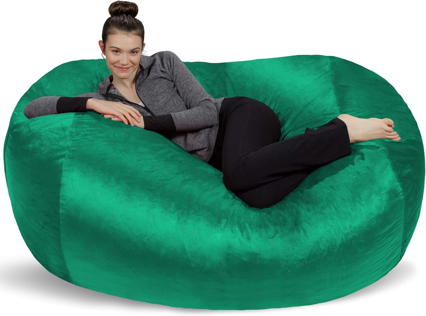 Sofa Sack Bean Bag Chair Cover Only - Beans Not Included - Cover Replacement, 6 Foot, Aqua Marine