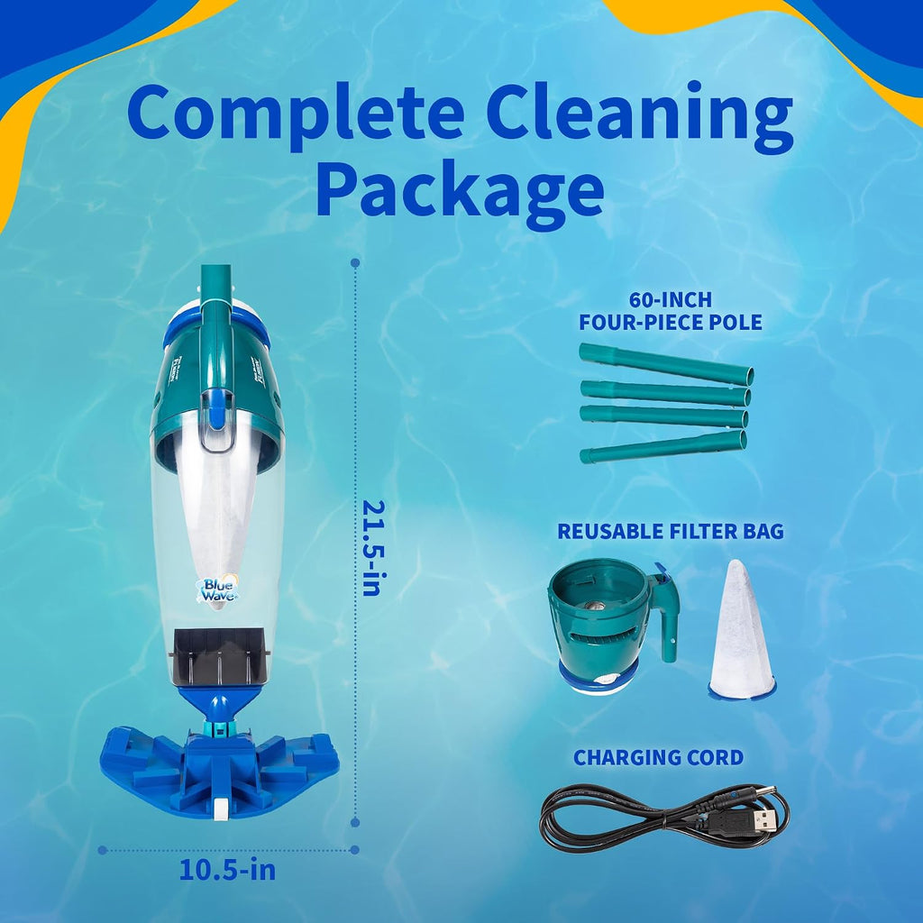 Pool Blaster Fusion PV-10 Hand-Held Lithium Cleaner, Blue