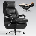 OKUP® M80A Dual Motor Electric Executive Office Chair with Heat Massage Ventilation, Comfortable Reclining Office Chair Wide Seat, Ergonomic Leather Home Office Desk Chair (Black,Multi-Functionality)