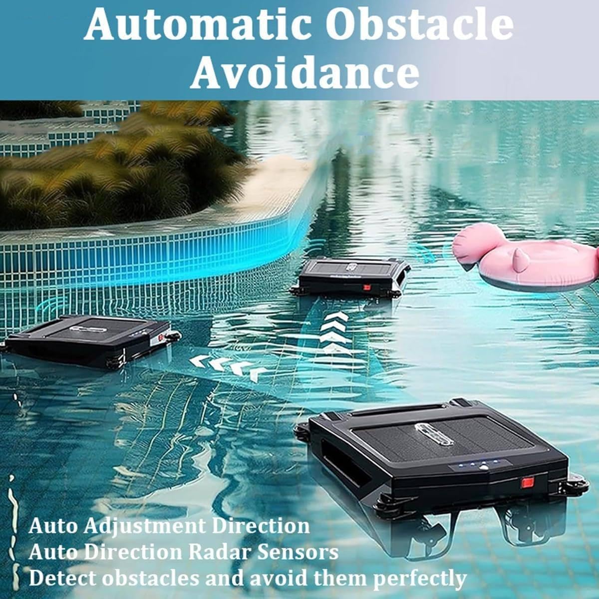 Pool Surfaces Skimmer Cleaner, Automatic Robotic Pool Cleaner, Automatic Pool Cleaning Robot, Path Optimization, APP Support, Brushless Motor, for All Swimming Pool