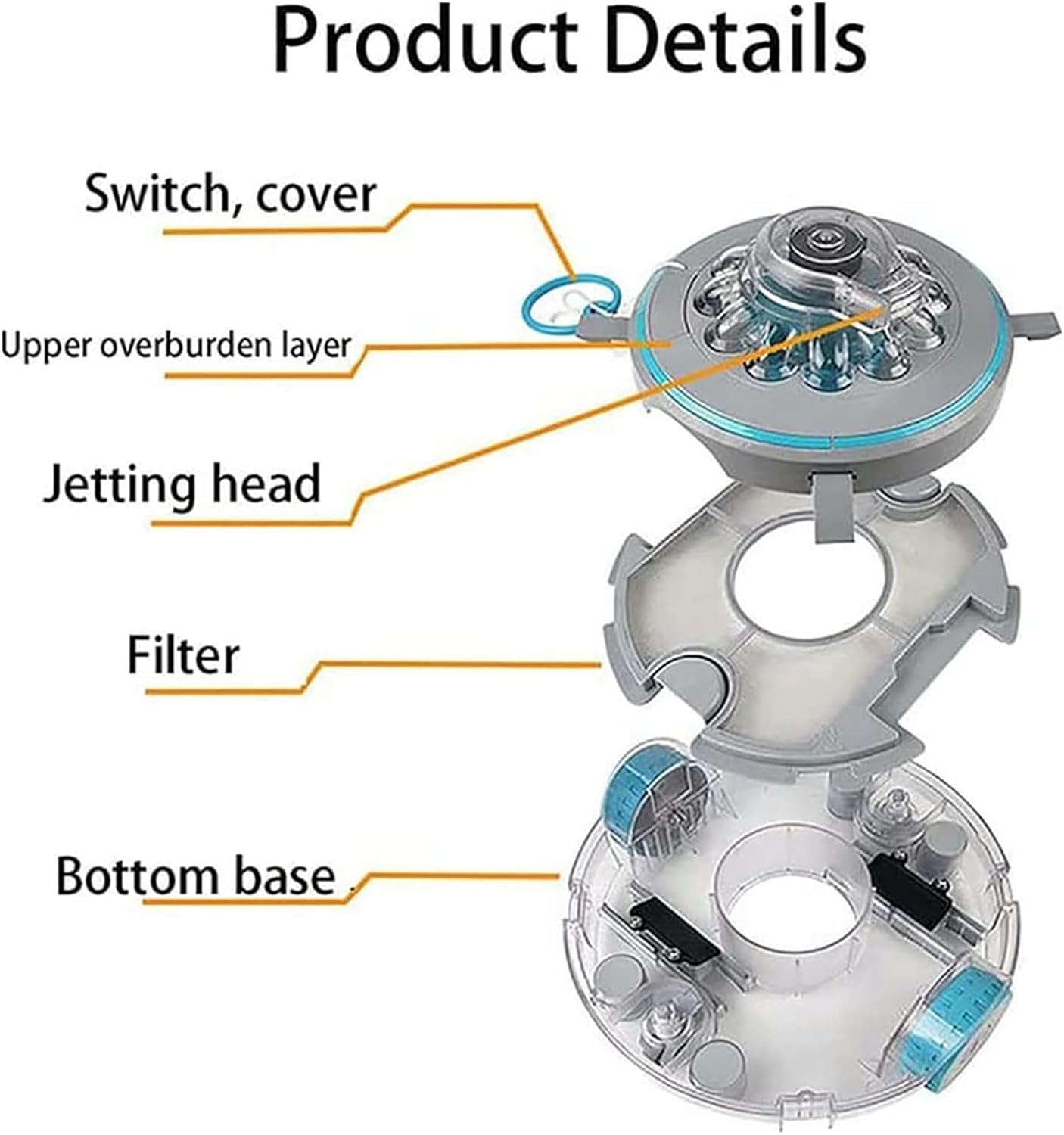 Cordless Pool Cleaner, Robotic Pool Cleaner, Swimming Pools Cleaning Robot, 60 Mins Runtime, Rechargeable Battery